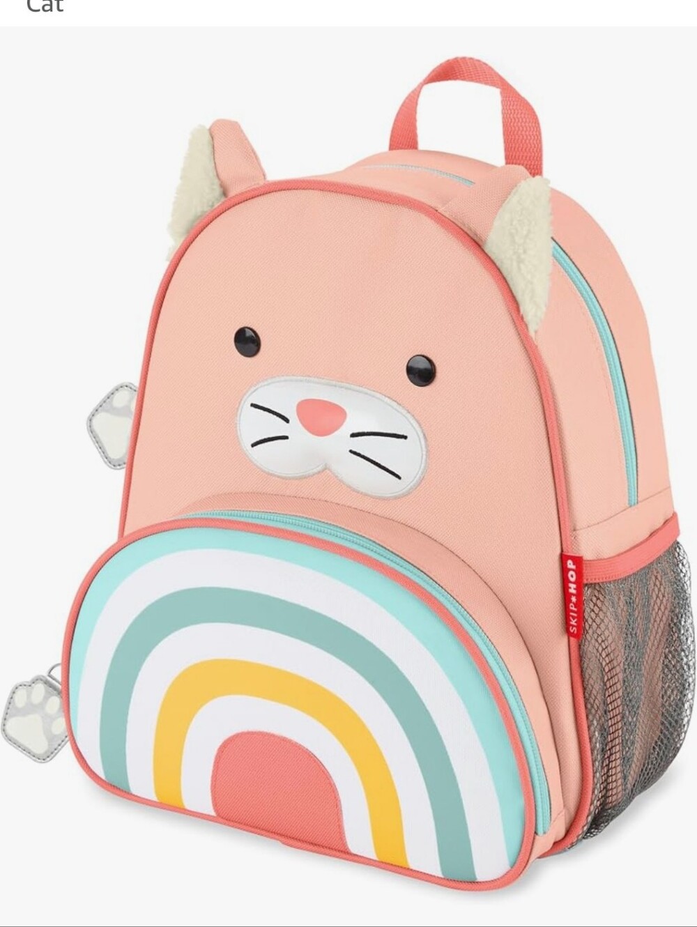 Skip Hop Coral Cat Backpack with Rainbow Pocket